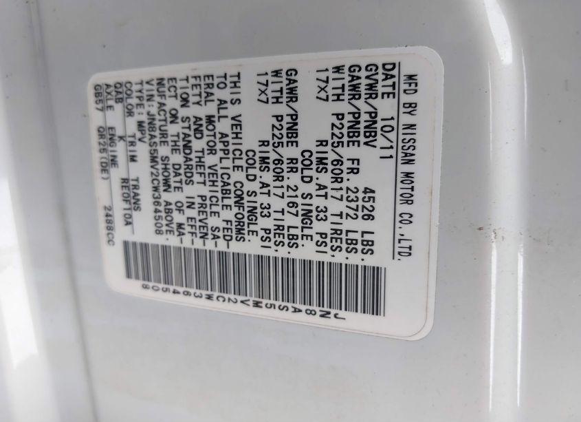 Photo 9 of 2012 Nissan Rogue SV (VIN JN8AS5MV2CW364508)