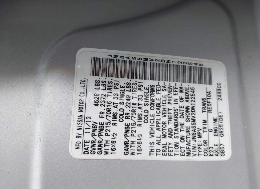 Photo 9 of 2013 Nissan Rogue S (VIN JN8AS5MV2DW122545)