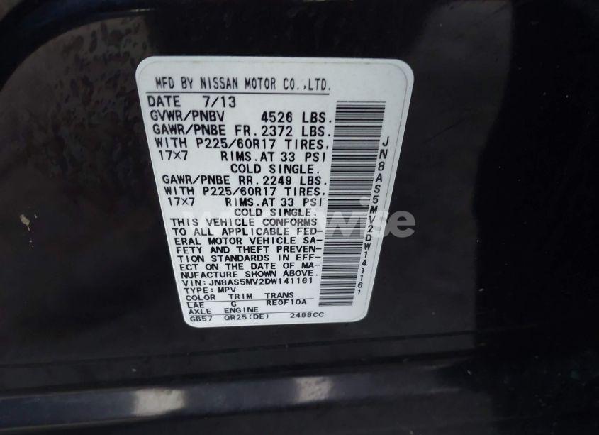 Photo 9 of 2013 Nissan Rogue SV (VIN JN8AS5MV2DW141161)