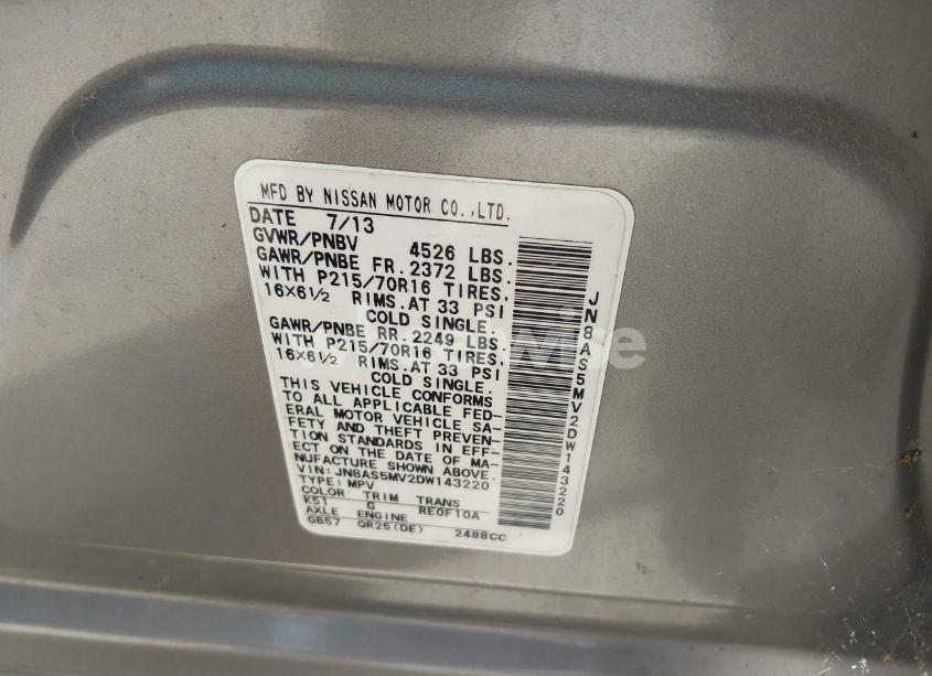 Photo 9 of 2013 Nissan Rogue S (VIN JN8AS5MV2DW143220)