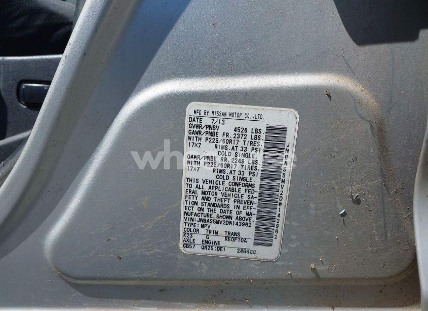 Photo 9 of 2013 Nissan Rogue SV (VIN JN8AS5MV2DW143962)