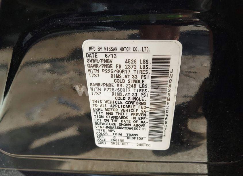 Photo 9 of 2013 Nissan Rogue SV (VIN JN8AS5MV2DW650716)