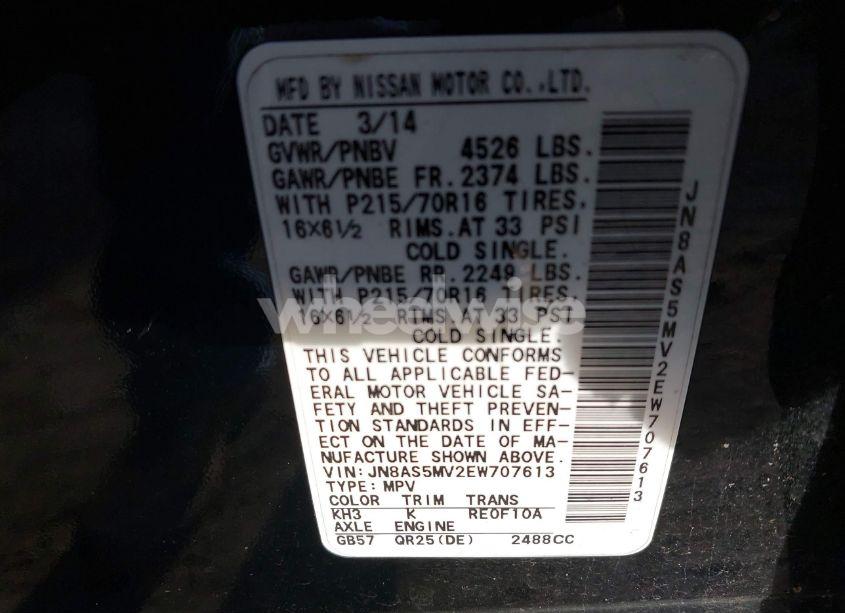 Photo 9 of 2014 Nissan Rogue SELECT S (VIN JN8AS5MV2EW707613)