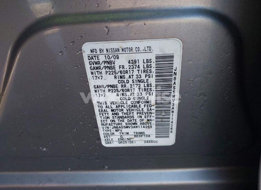 Photo 9 of 2010 Nissan Rogue S KROM EDITION (VIN JN8AS5MV3AW114269)