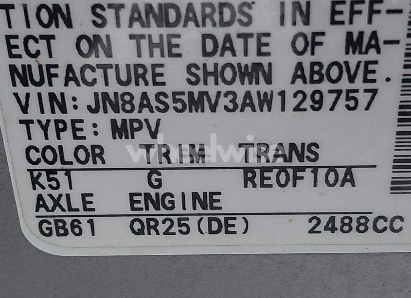 Photo 9 of 2010 Nissan Rogue S (VIN JN8AS5MV3AW129757)