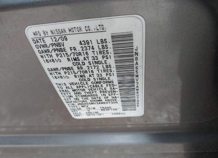 Photo 9 of 2010 Nissan Rogue S (VIN JN8AS5MV3AW607305)