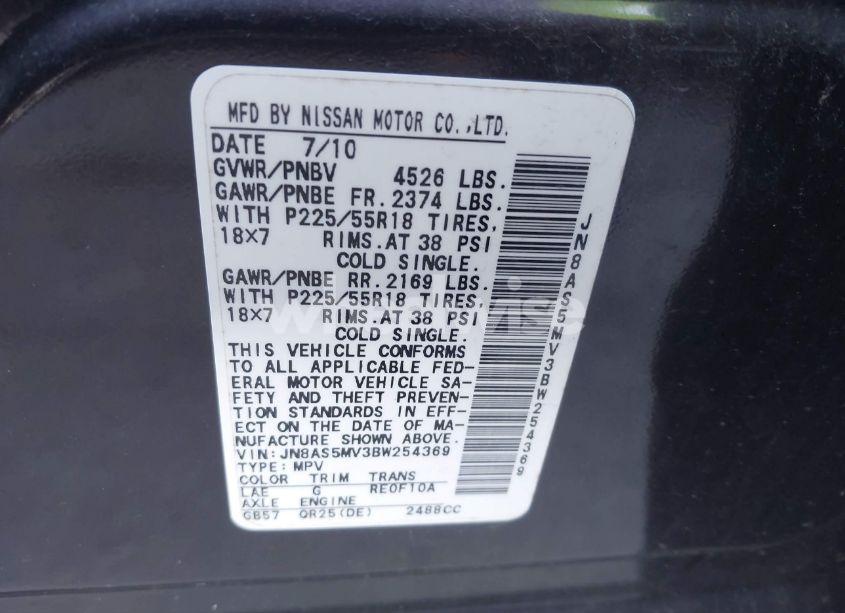 Photo 9 of 2011 Nissan Rogue SV (VIN JN8AS5MV3BW254369)