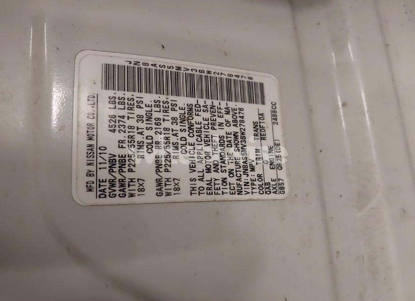 Photo 9 of 2011 Nissan Rogue SV (VIN JN8AS5MV3BW278476)