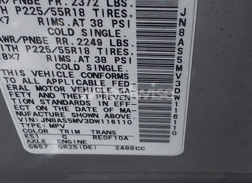 Photo 9 of 2013 Nissan Rogue SV W/SL PKG (VIN JN8AS5MV3DW116110)