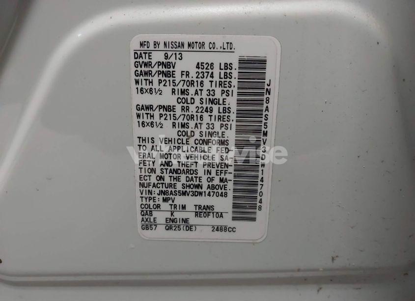 Photo 9 of 2013 Nissan Rogue S (VIN JN8AS5MV3DW147048)