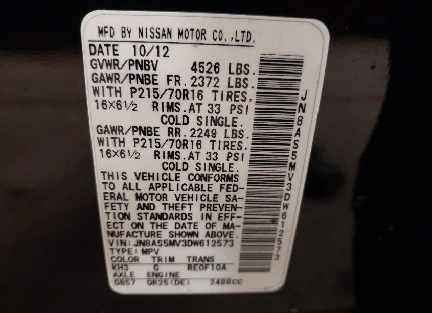 Photo 9 of 2013 Nissan Rogue S (VIN JN8AS5MV3DW612573)