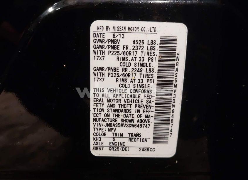 Photo 9 of 2013 Nissan Rogue SV (VIN JN8AS5MV3DW648747)