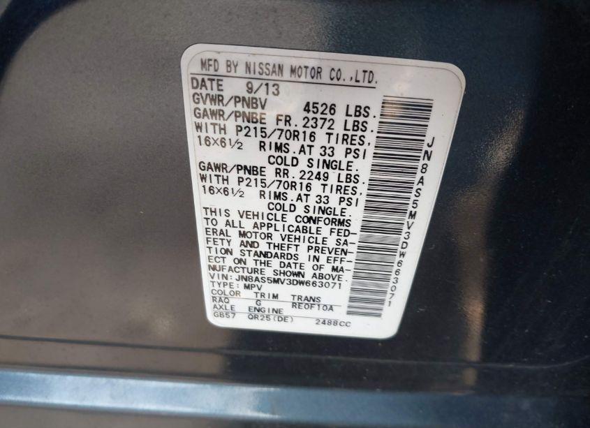 Photo 9 of 2013 Nissan Rogue S (VIN JN8AS5MV3DW663071)