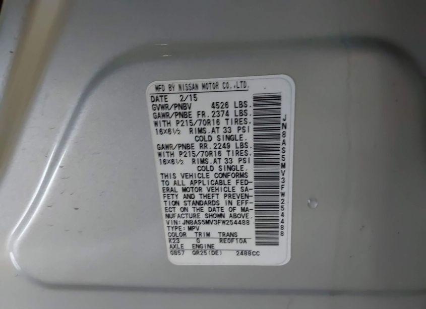 Photo 9 of 2015 Nissan Rogue SELECT S (VIN JN8AS5MV3FW254488)