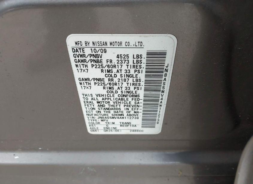 Photo 9 of 2010 Nissan Rogue SL (VIN JN8AS5MV4AW112739)