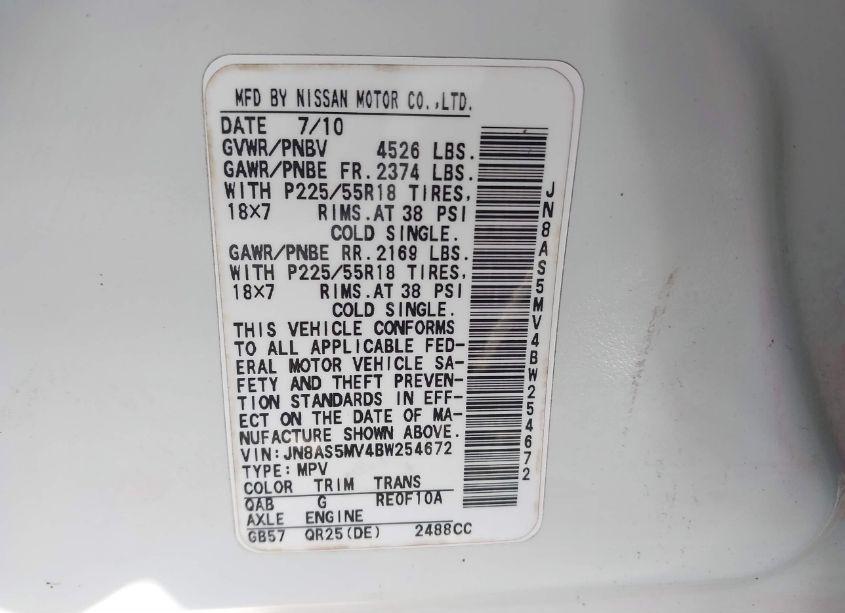 Photo 9 of 2011 Nissan Rogue S KROM EDITION (VIN JN8AS5MV4BW254672)