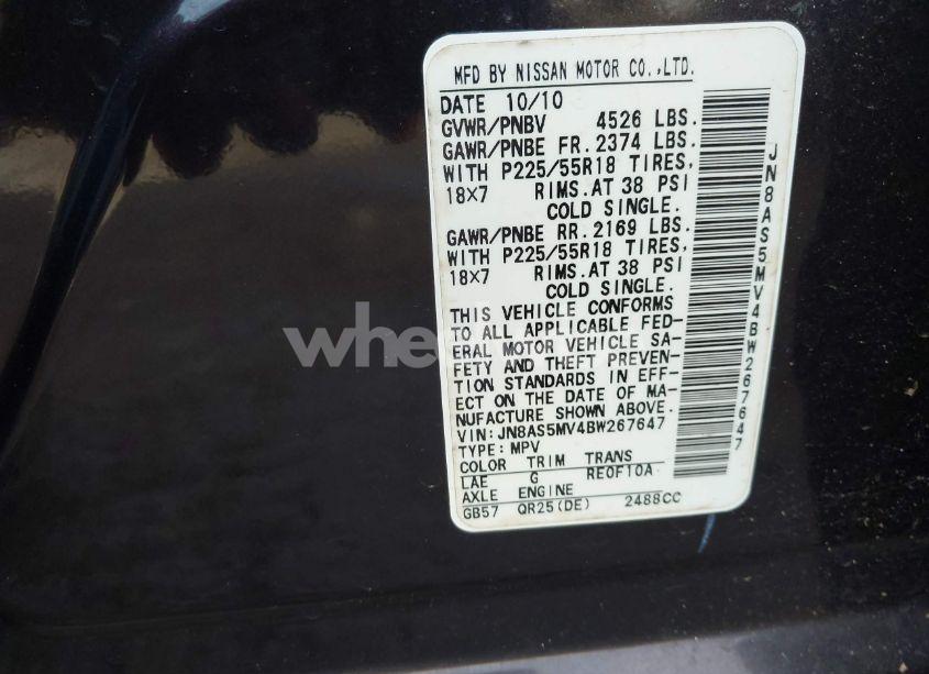 Photo 9 of 2011 Nissan Rogue SV (VIN JN8AS5MV4BW267647)