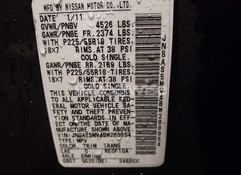 Photo 9 of 2011 Nissan Rogue SV (VIN JN8AS5MV4BW288854)