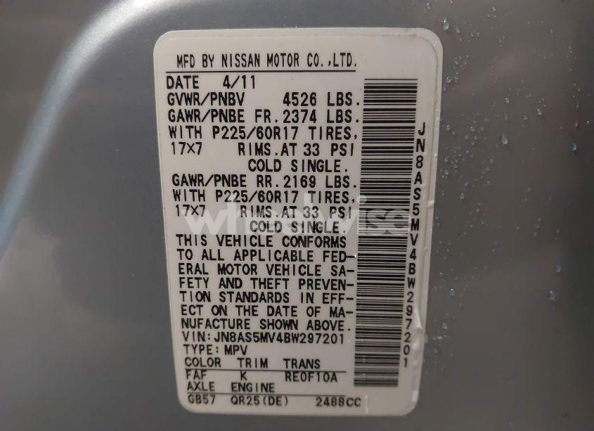 Photo 9 of 2011 Nissan Rogue SV (VIN JN8AS5MV4BW297201)