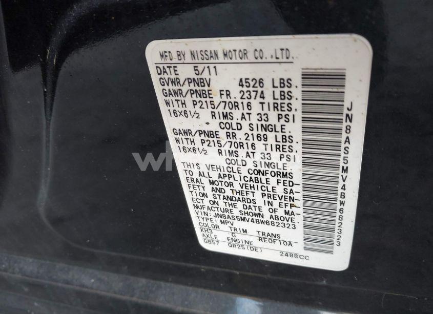 Photo 9 of 2011 Nissan Rogue S (VIN JN8AS5MV4BW682323)
