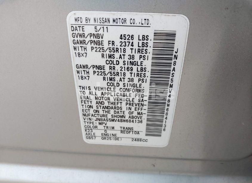 Photo 9 of 2011 Nissan Rogue SV (VIN JN8AS5MV4BW684136)