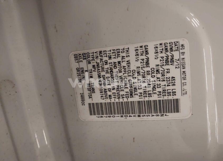 Photo 9 of 2013 Nissan Rogue S (VIN JN8AS5MV4DW109747)