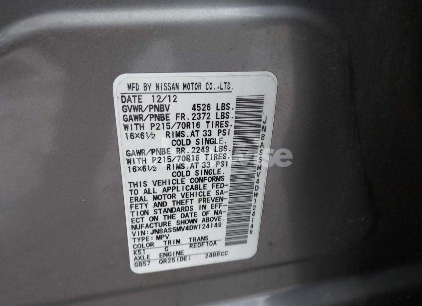 Photo 9 of 2013 Nissan Rogue S (VIN JN8AS5MV4DW124149)