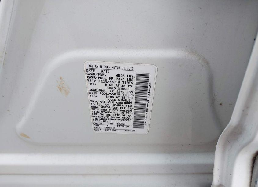 Photo 9 of 2013 Nissan Rogue SV W/SL PKG (VIN JN8AS5MV4DW607785)