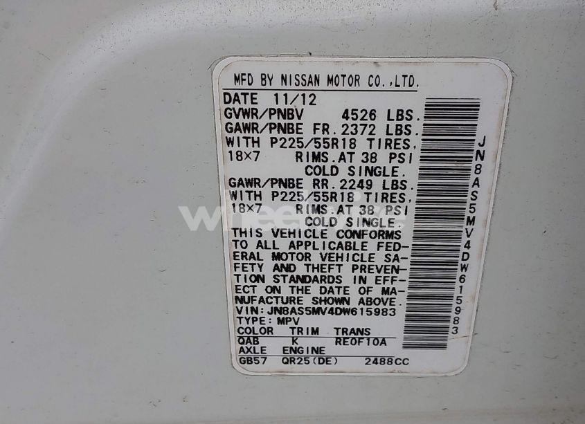 Photo 9 of 2013 Nissan Rogue SV W/SL PKG (VIN JN8AS5MV4DW615983)