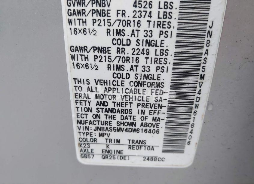 Photo 9 of 2013 Nissan Rogue S (VIN JN8AS5MV4DW616406)