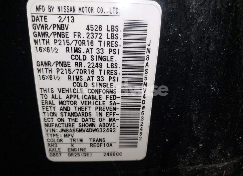 Photo 9 of 2013 Nissan Rogue S (VIN JN8AS5MV4DW632492)