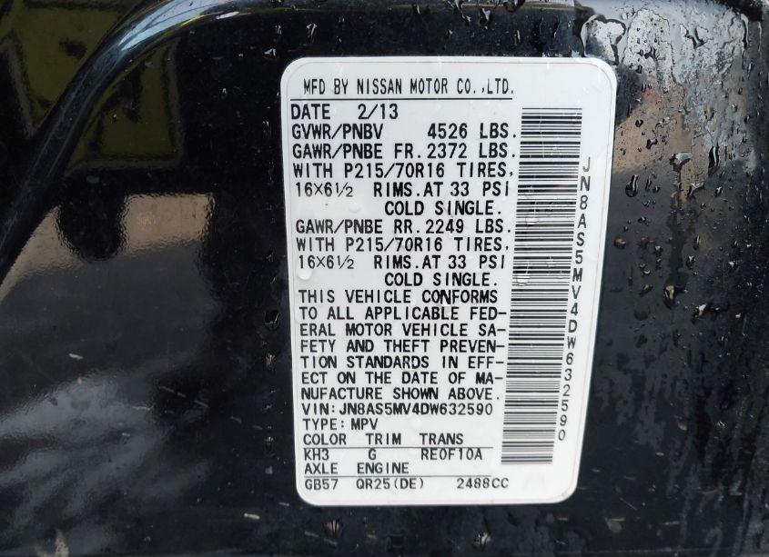 Photo 9 of 2013 Nissan Rogue S (VIN JN8AS5MV4DW632590)