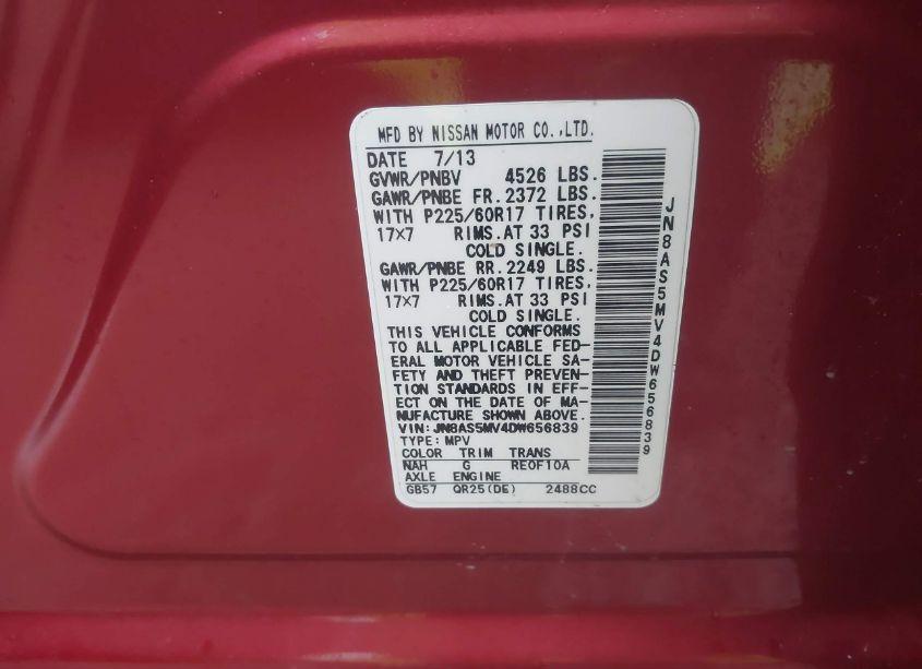 Photo 9 of 2013 Nissan Rogue SV (VIN JN8AS5MV4DW656839)