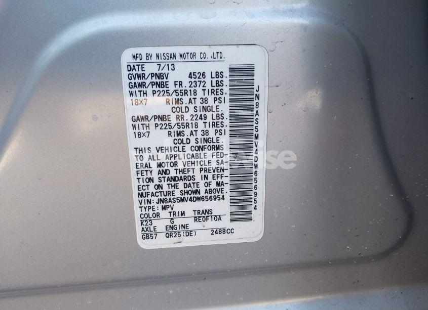 Photo 9 of 2013 Nissan Rogue SV W/SL PKG (VIN JN8AS5MV4DW656954)