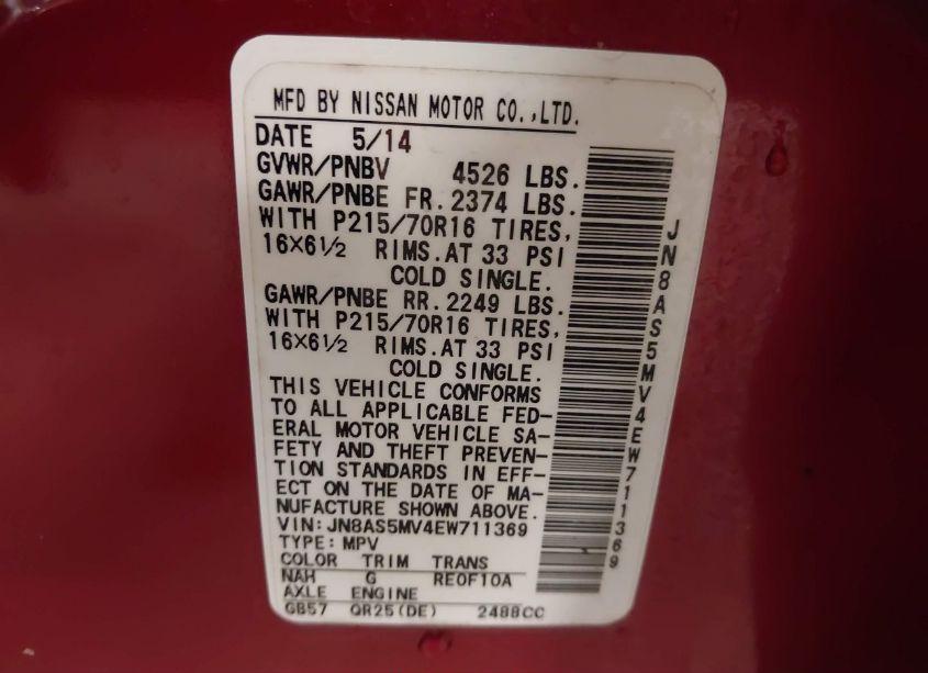 Photo 9 of 2014 Nissan Rogue SELECT S (VIN JN8AS5MV4EW711369)