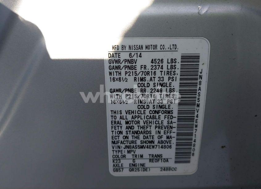 Photo 9 of 2014 Nissan Rogue SELECT S (VIN JN8AS5MV4EW714806)