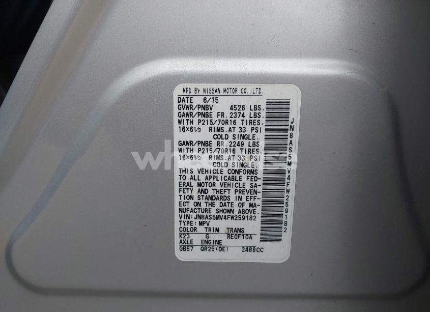 Photo 9 of 2015 Nissan Rogue SELECT S (VIN JN8AS5MV4FW259182)