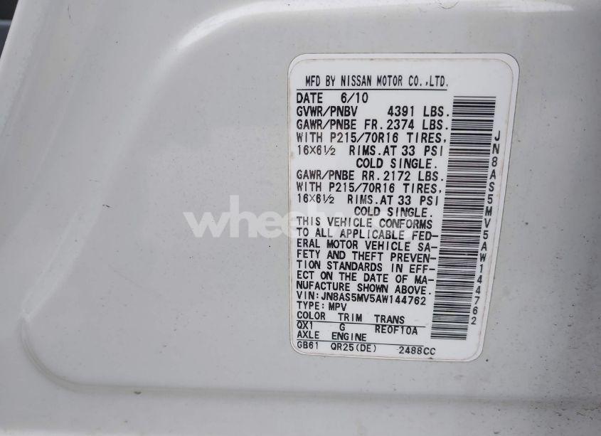 Photo 9 of 2010 Nissan Rogue S (VIN JN8AS5MV5AW144762)