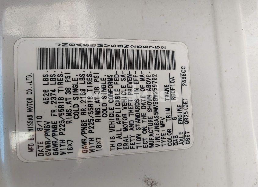 Photo 9 of 2011 Nissan Rogue SV (VIN JN8AS5MV5BW259752)