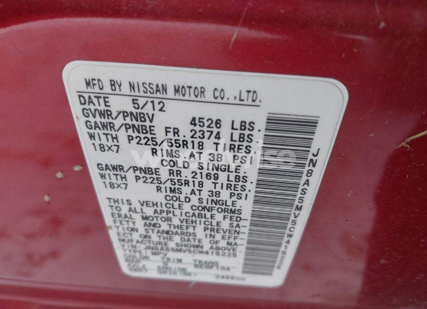 Photo 9 of 2012 Nissan Rogue SV W/SL PKG (VIN JN8AS5MV5CW415225)