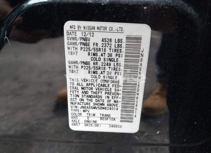 Photo 9 of 2013 Nissan Rogue SV W/SL PKG (VIN JN8AS5MV5DW624014)