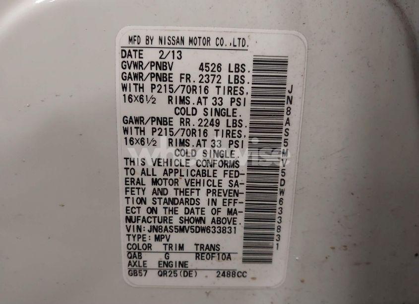 Photo 9 of 2013 Nissan Rogue S (VIN JN8AS5MV5DW633831)