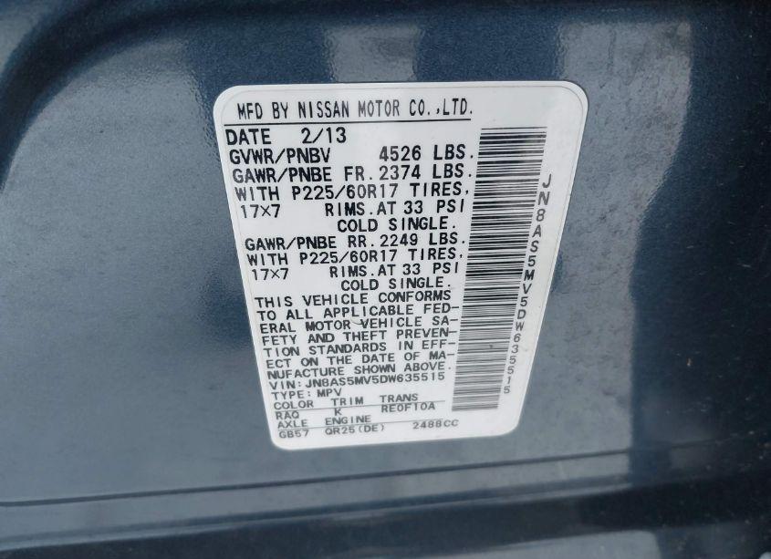 Photo 9 of 2013 Nissan Rogue SV (VIN JN8AS5MV5DW635515)