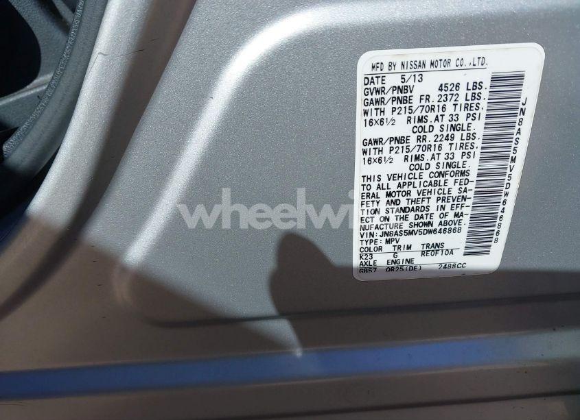 Photo 9 of 2013 Nissan Rogue S (VIN JN8AS5MV5DW646868)