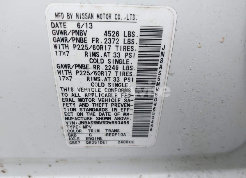 Photo 9 of 2013 Nissan Rogue SV (VIN JN8AS5MV5DW650466)