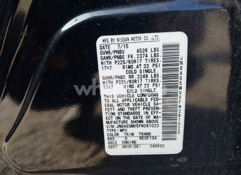 Photo 9 of 2015 Nissan Rogue SELECT S (VIN JN8AS5MV5FW261023)