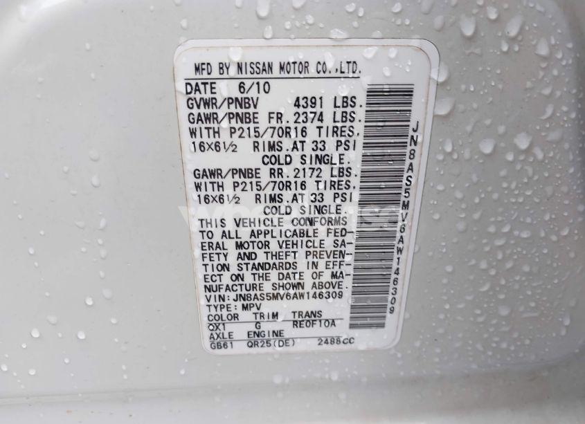 Photo 9 of 2010 Nissan Rogue S (VIN JN8AS5MV6AW146309)