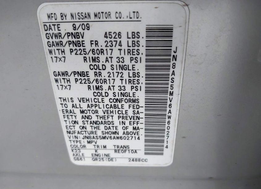 Photo 9 of 2010 Nissan Rogue SL (VIN JN8AS5MV6AW602714)