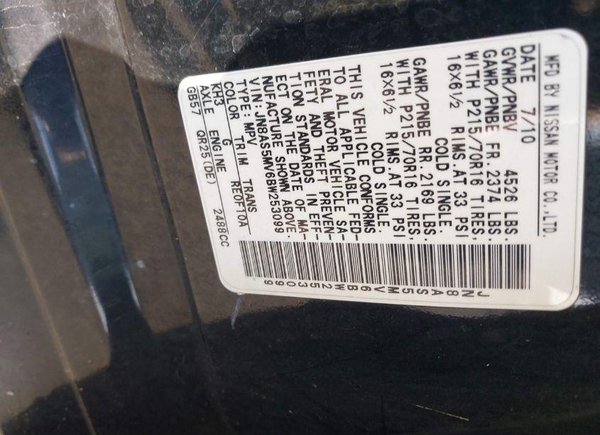 Photo 9 of 2011 Nissan Rogue S (VIN JN8AS5MV6BW253099)