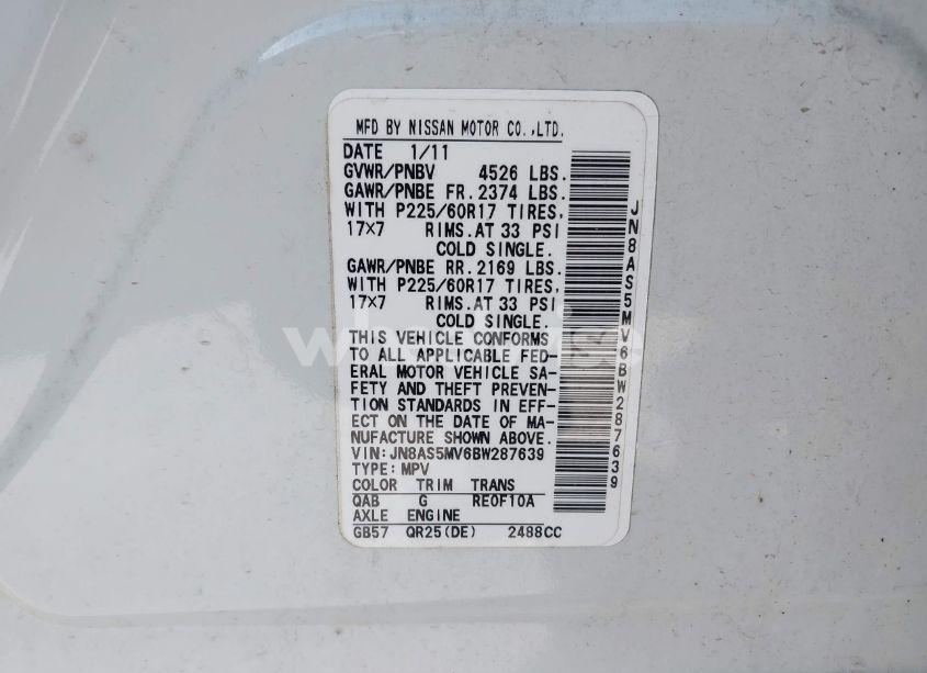 Photo 9 of 2011 Nissan Rogue SV (VIN JN8AS5MV6BW287639)